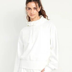 NEW! Old Navy | Dynamic Fleece Hoodie Funnel Neck Sweatshirt White | SZ Medium